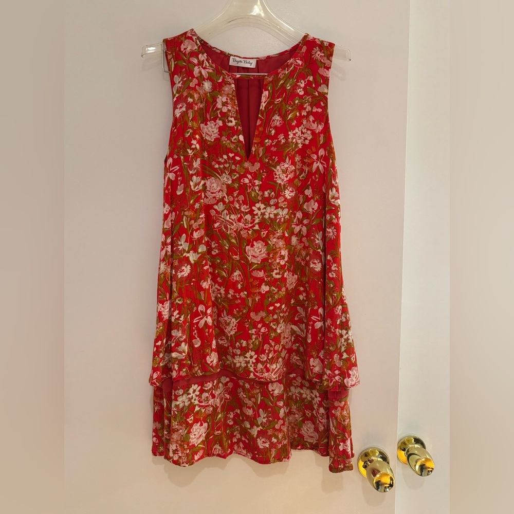 Red floral sundress, size S